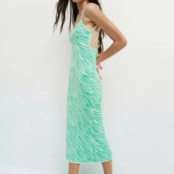 Zara | Dresses | Zebra Print Knit Dress | Poshmark